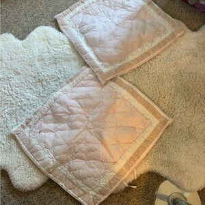 Pottery Barn Kids Pink Quilted Euro Pillow Shams